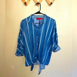 Jennifer Lopez Long Sleeve Button Down with Ties - Medium